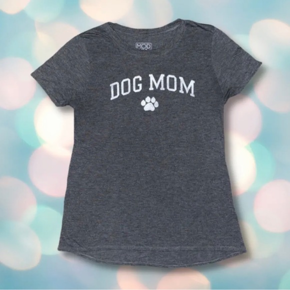Dog Mom Women’s Gray Short Sleeve Tee Shirt Top Size L - Picture 2 of 3